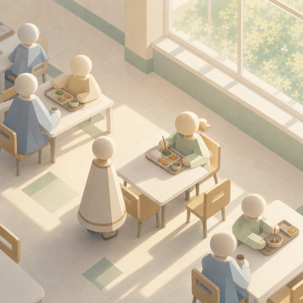 白天食堂里的试探